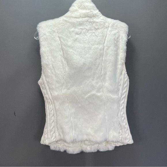 GEUSS faux fur and chunky braid knit zip up vest - Picture 5 of 13